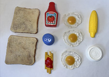 Fisher Price Breakfast Fun with Food Fries Ketchup Fried Eggs Bread Ketchup 9 Pc
