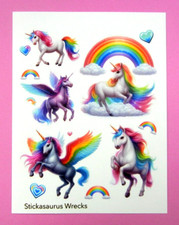 Unicorns Rainbows Hearts Sticker Sheet