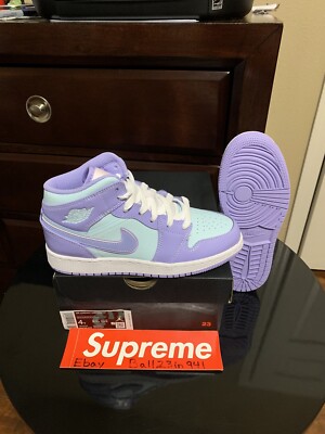 DS Brand New Air Jordan 1 Mid Purple Pulse/Arctic Punch Sz-4Y 554725-500 W/Rec.