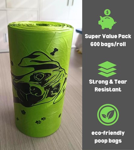 Dog Poop Bags (600 - 1200 Bags) One Big Roll Eco-friendly Doggy Poop Bags - Picture 4 of 10