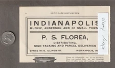 1906 P.S FLOREA Magazine AD~Advertising Distributer~114 S. Illinois/INDIANAPOLIS