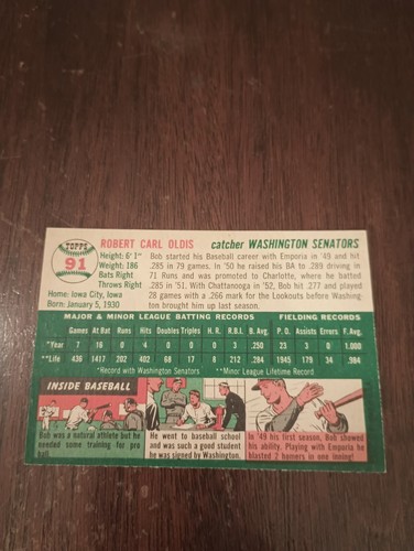 1954 Topps #91 Bob Oldis (NRMT) - Picture 2 of 2
