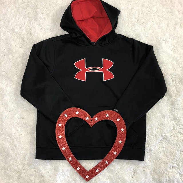Boys Black And Red Under Armour Hoodie Medium EUC eBay