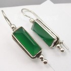 DISCOUNTED ITEMS | Green Green Onyx Dangle Earrings Wholesale Jewelry 925 Silver