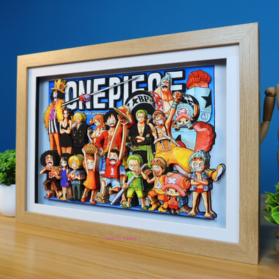 One Piece Straw Pirates Picture Frame 3D Paper Art 34*46cm | eBay