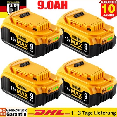 4x für Dewalt 18v Akku 9,0Ah XR DCB184 DCB183 DCB182 DCB200 DCB208 DCB206 DCB205