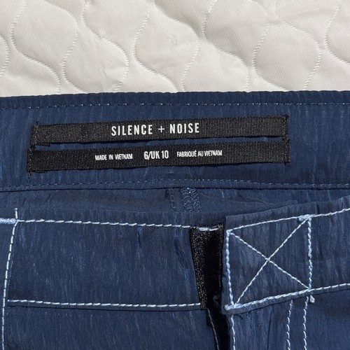 Anthropologie Gr. 6 Silence & Noise reflektierende blaue Damen-Jogginghose weites Bein - Bild 10 von 15