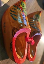Dutch Clogs Souvenir Wooden Shoes Holland Carved Vintage decoration Windmill,sm.