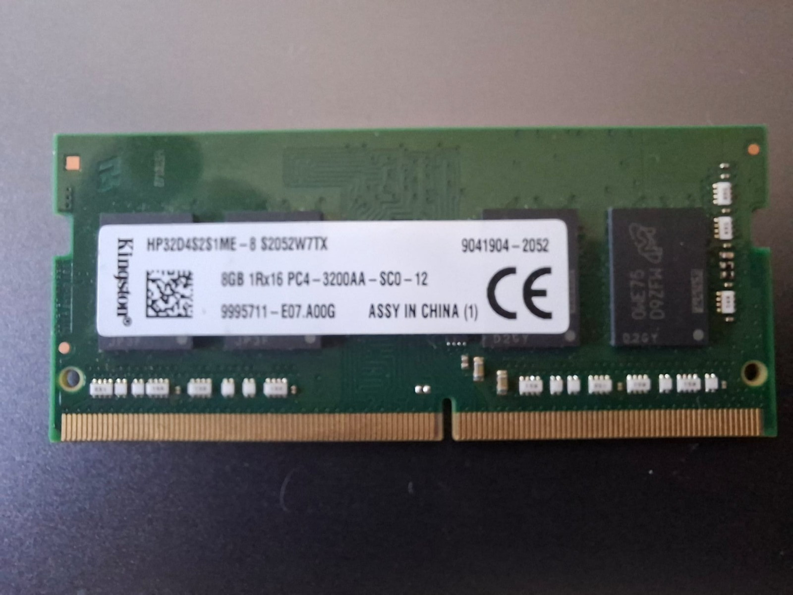RAM Kingston 8GB DDR4 3200MHz HP32D4S2S1ME-8 SODIMM Notebook PC4-25600