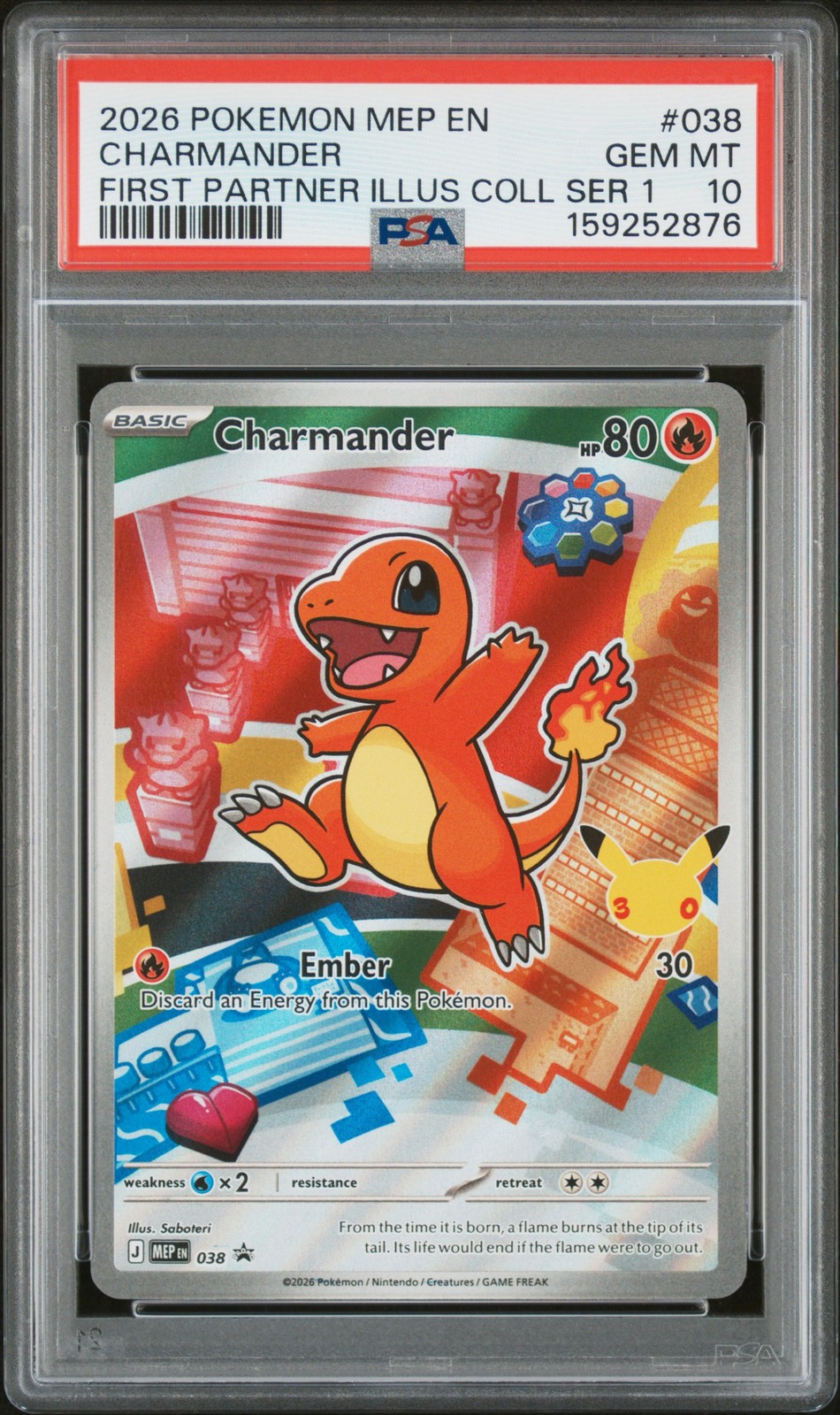 2026 POKEMON MEP EN-ME BLACK STAR PROMO #038 CHARMANDER PSA 10