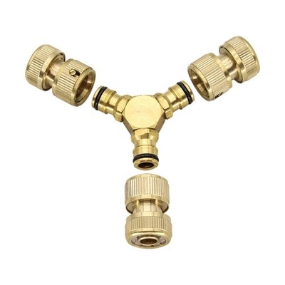 Car Wash Hose Connection Fitting Quick Disconnect Brass Splitters for Home