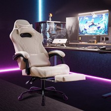 Gaming Chair Footrest and Massage Lumbar Support, Ergonomic Computer Gamer 2