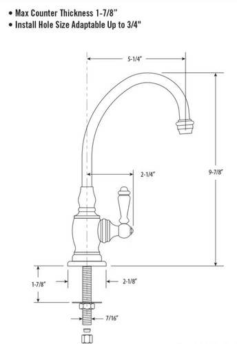 Waterstone Hampton Cold Filtration Faucet Chrome 1200C-CH N9 - Picture 8 of 8