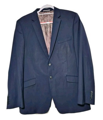 Ted Baker Blazer Jacke Herren Navy Blau UK 42 Wollmischung Einfarbig Freizeit Smart 