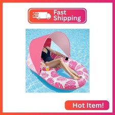 Inflatable Pool Floats with UPF50 Canopy-Removable-120 Adjustable, Large Pool