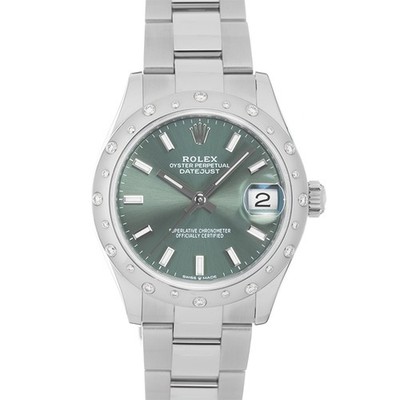 ROLEX Datejust 31 278344RBR Mint Green Oyster Warranty 2021
