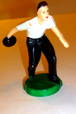 Vintage Toy Bowling Bowler Man Figurine Cake Topper 3.75