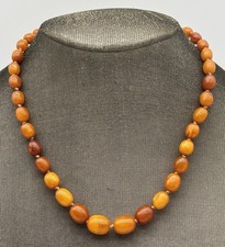 Antike Geknotet Oliven Butterscotch Bernstein Hals Kette im Verlauf um 1930