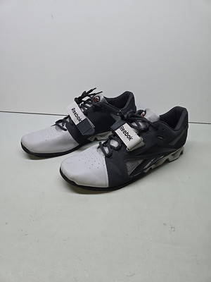 Reebok Crossfit Lifter Shoes Men Size 12.5 Gray Blue U-Form Weightlifting Straps