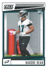 NAKOBE DEAN 2022 SCORE ROOKIE CARD #351 EAGLES. rookie card picture