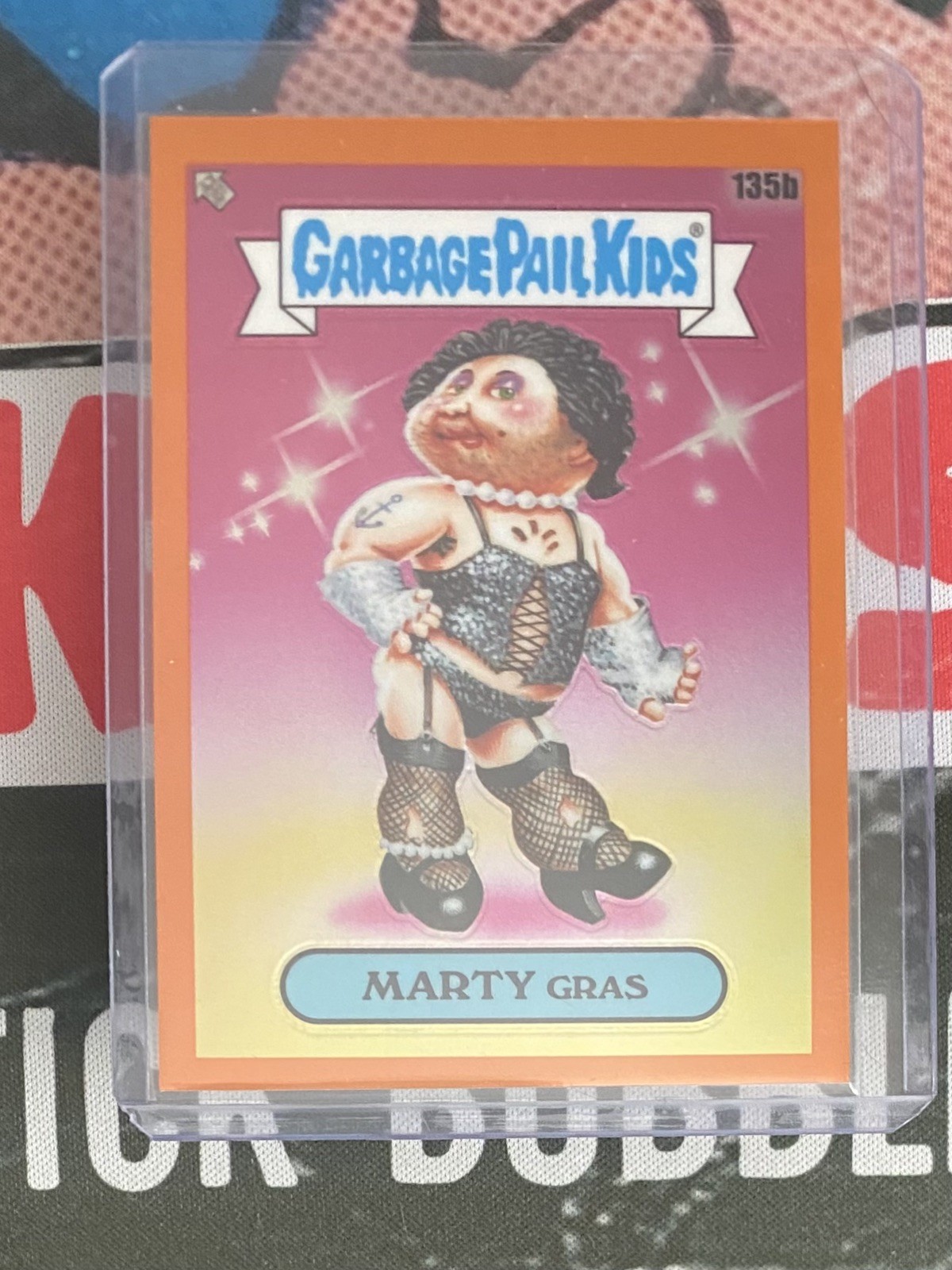 2021 Topps Garbage Pail Kids GPK Chrome 135b Marty Gras Orange Refractor /75