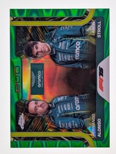 2025 Topps Chrome Formula 1 F1 Alonso & Stroll Duo Green Raywave Refractor /99
