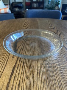 Pyrex Pie Plate 9'' Clear Glass Flat Rim 209 Made In USA