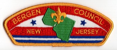 Patch CSP Bergen Council c1970 New Jersey Lodge #350 Obsolete Boy Scout BSA 5x2''