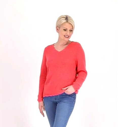 NUEVO CON ETIQUETAS SUÉTER PUNTO COCTELERA GRAVEL BELLE BY KIM CON DETALLE DE COSTURA, CAMARONES, GRANDE - Imagen 1 de 3