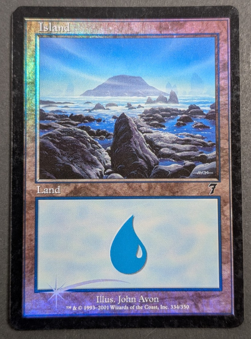 MTG Card - 1x Island (334) - Seventh (7th) Edition - LP Foil Magic The Gathering