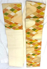 Japanese Vintage Kimono Fukuro Obi Silk Gold Traditional Embroidery 167 x11 in