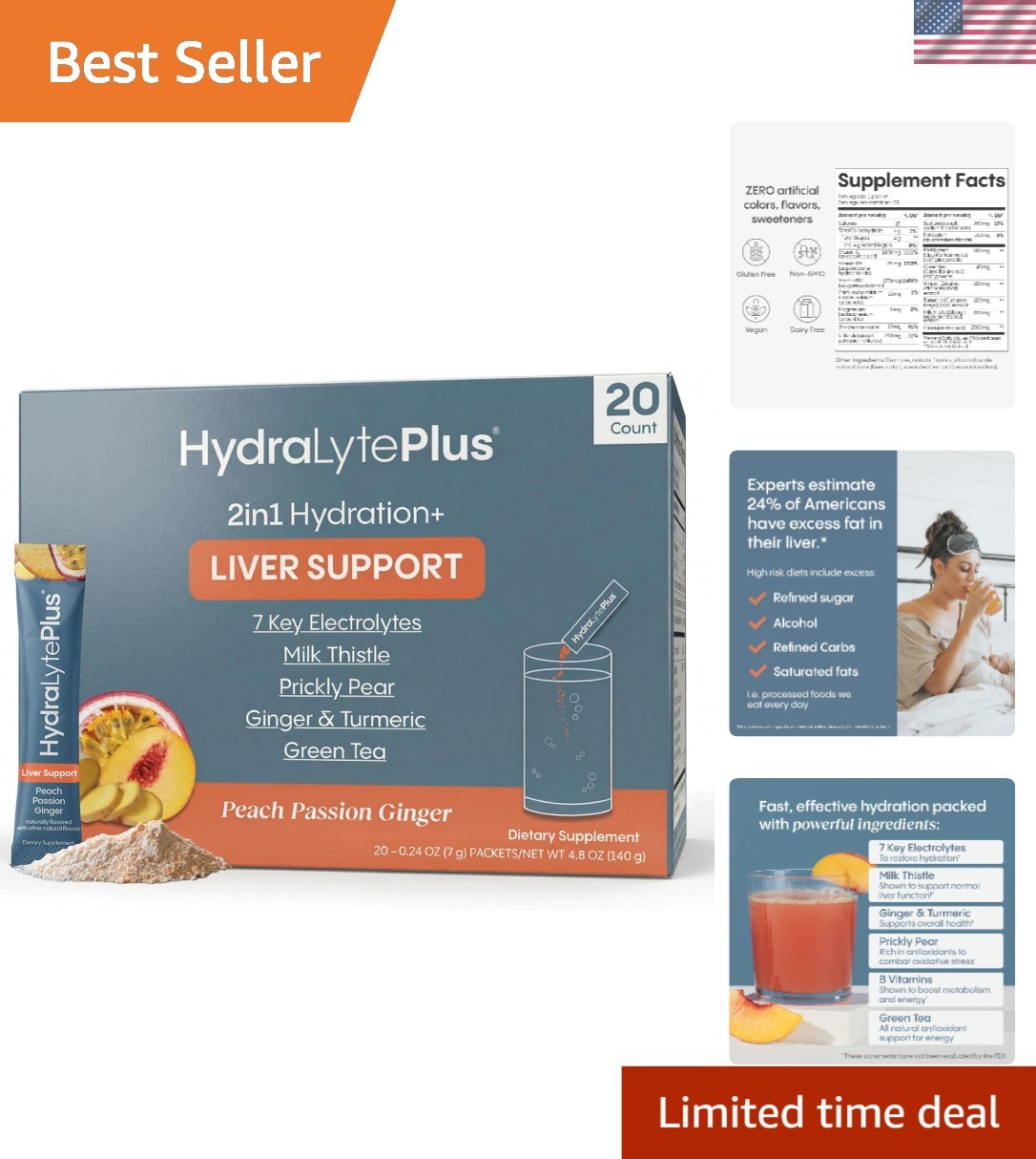 Daily Liver Support + Rapid Hydration Electrolyte Mix - 20 P