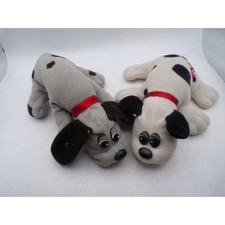 Vintage 1986 Tonka Pound Puppies Plush Set Grey White Newborn Dogs 80s Toys