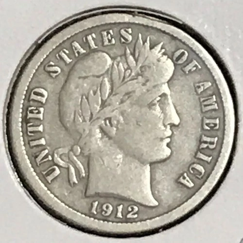 U.S. Barber Dime Prem VF 1912