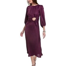 NWT Farm Rio Burgundy Waist Cut Out Maxi Dress XS