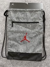 Image of Nike Air Jordan Cement Elephant Print Jumpman Drawstring Sports Gym Bag Backpack