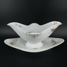 Antique Porcelain Hand Painted Fish Gravy Boat