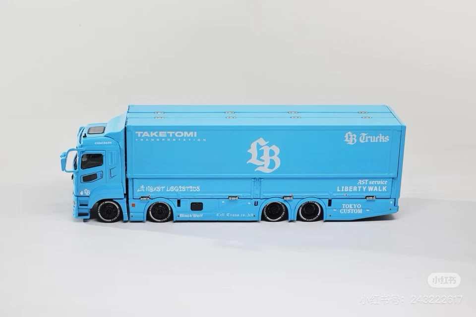 1/64 GCD x LB Mitsubishi Fuso Transporter Bb modelos azules - 2025 Shanghai Toy Show Foto 4 de 4