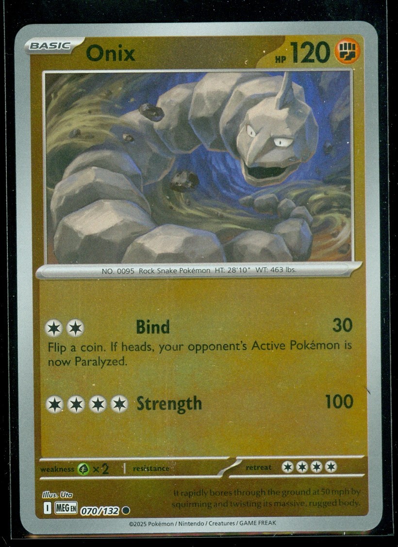 Pokemon ONIX 070/132 - Mega Evolution - Rev Holo - MINT