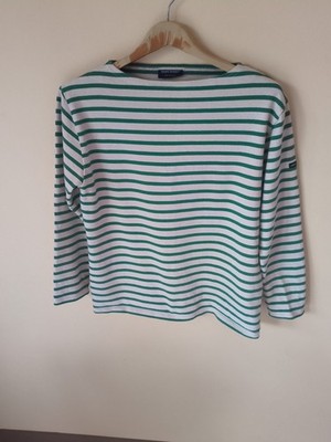 Saint James Breton Striped Green / White Top 38 Unisex