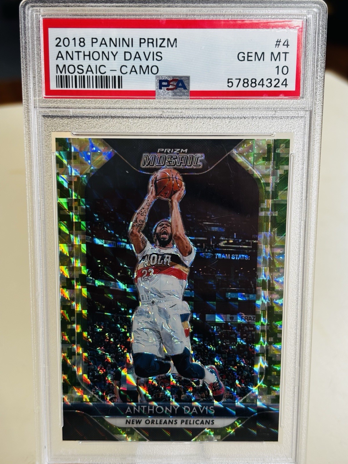 2018-19 Panini Prizm Mosaic - Anthony Davis #4 Camo /25 PSA 10
