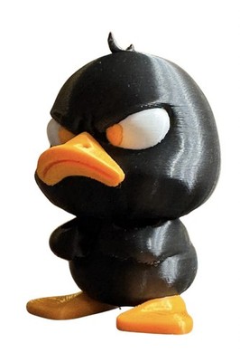 3  Black 3D Printed Grumpy Rubber Duck Style Collectible, Grouchy, Angry, Mad