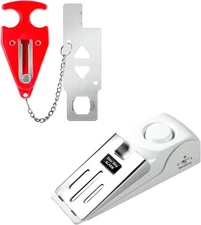 Fuers Portable Door Lock & Stop Alarm, Dual Protection Home White/Red 