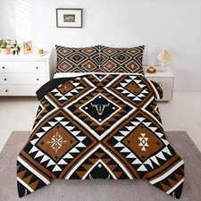 Rustic Western King Comforter Set - Southwestern Aztec Bedding Decor