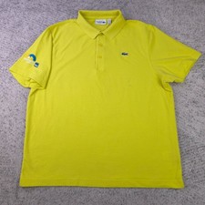 Lacoste Sport Miami Open Polo Men Size XXL 7 Shirt Tennis Yellow Knit Collared