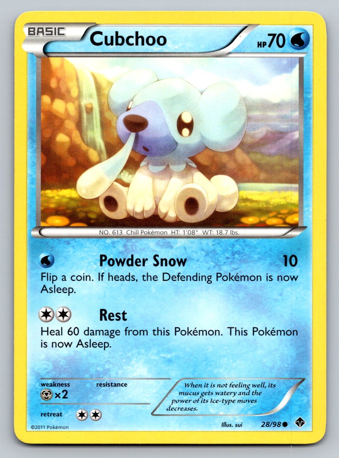 Cubchoo 28/98 Common Emerging Powers Pokemon Lightly Played