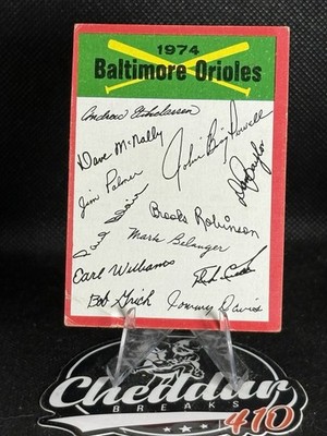 BALTIMORE ORIOLES 1974 TOPPS TEAM CHECKLIST JIM PALMER BASEBALL CARD !