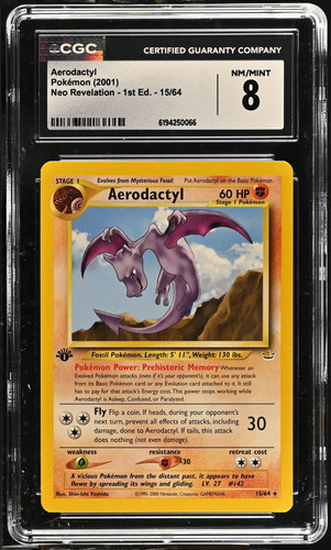 Aerodactyl (1st Edition) graded CGC 8 for sale on eBay