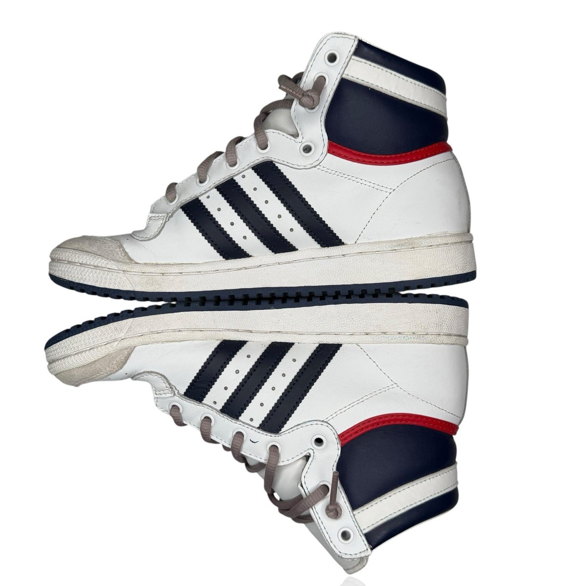 Adidas Originals Top Ten Hi Trainers White Blue Red D74481 Men\'s Size 6‎ ADIDAS D74481 Top Ten White Blue Hi Top Sneakers Youth Size  main image 3