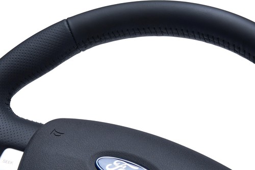 Retro Ford/FPV FG Falcon Steering Wheel Black Leather Black Stitching OEM Style - Picture 5 of 7